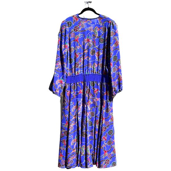 Diane Freis Original 80s Georgette Pattern Maxi Dress Large Extra Large - Picture 8 of 10